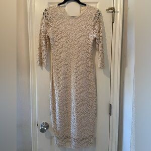 Black Swan Lace Dress 3/4 Length Sleeves Size M